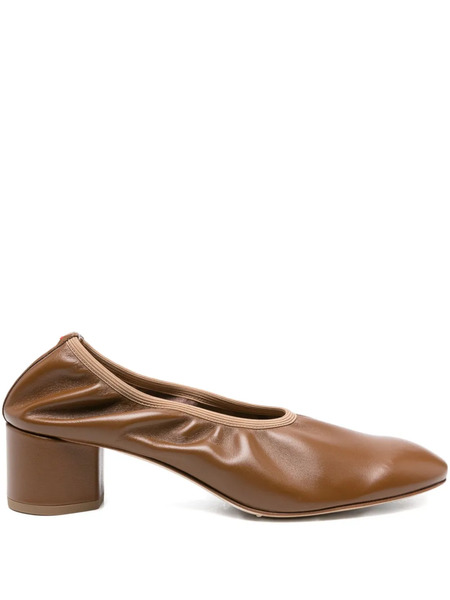 Aeyde 45mm Elastic-panel Block-heel Pumps - Brown 