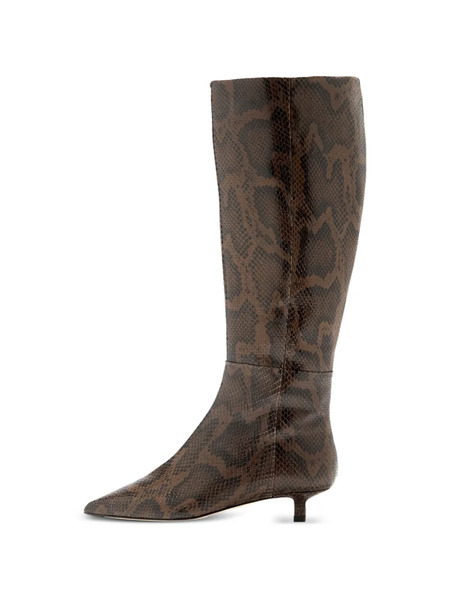  Aeyde Sabrina Snake-print Pointed Boots - Brown 