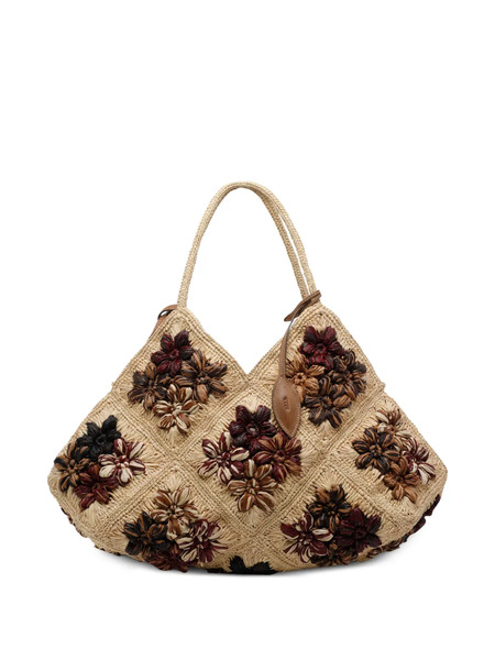  Afar Desire Floral Tote Bag - Neutrals 