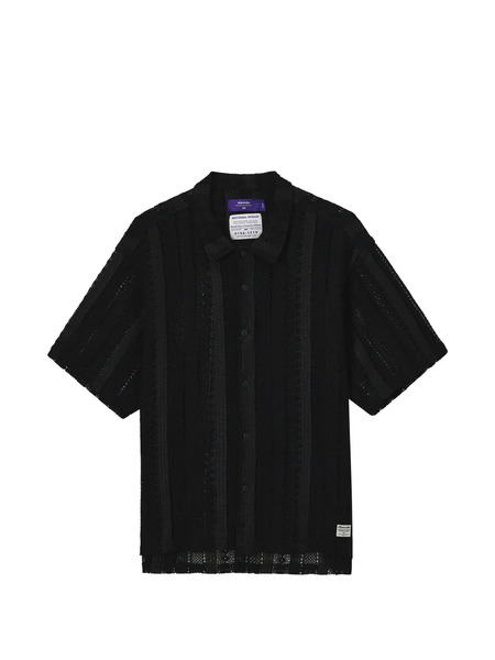  Aftermaths Buttoned Openwork Shirt - Black 