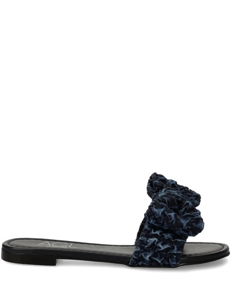  Agl Bow-embellished Denim Slides - Blue 