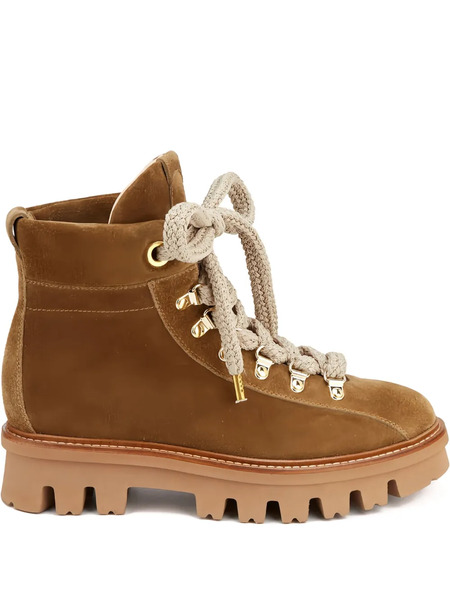  Agl Lace-up Suede Ankle Boots - Brown 