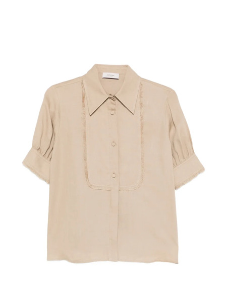  Agnona Buttoned Fringed Shirt - Neutrals 