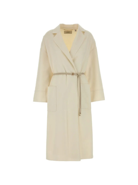  Agnona Double-breasted Belted Coat - Neutrals 