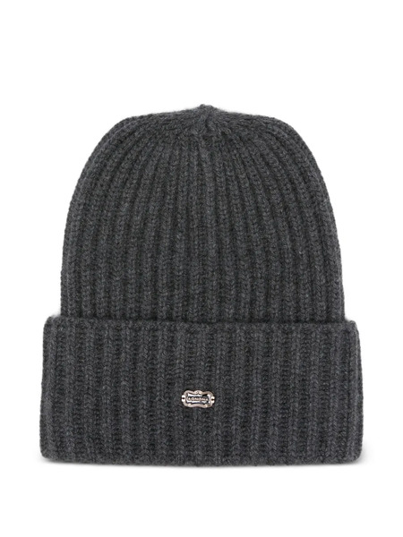  Agnona Logo-plaque Beanie - Grey 