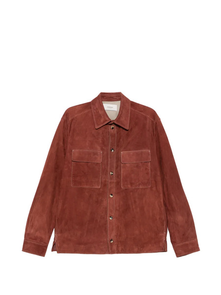  Agnona Pocket Leather Jacket - Brown 