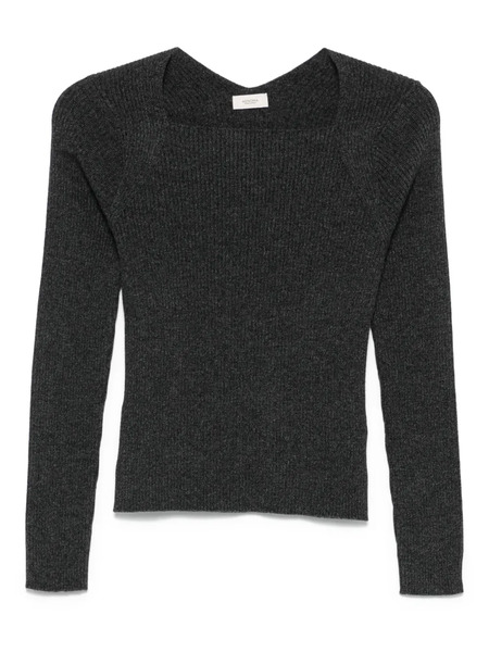  Agnona Square-neck Ribbed Sweater - Grey 