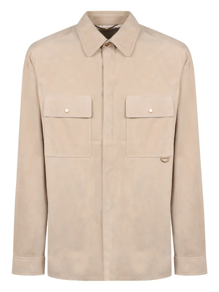  Agnona Suede Shirt - Neutrals 