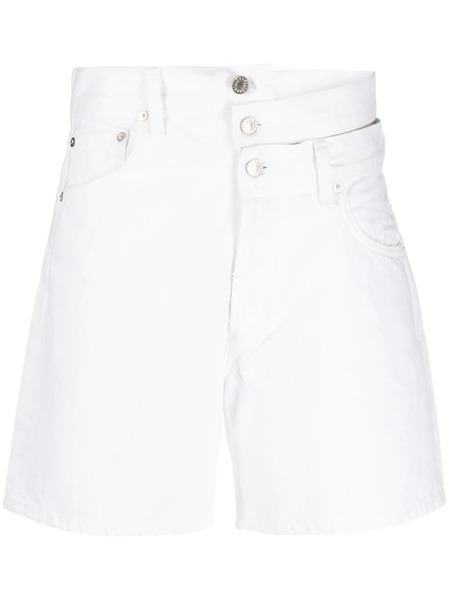  Agolde Cut-out Denim Shorts - White 