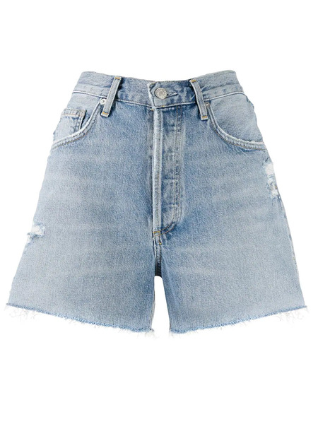 Agolde Distressed Denim Shorts - Blue 