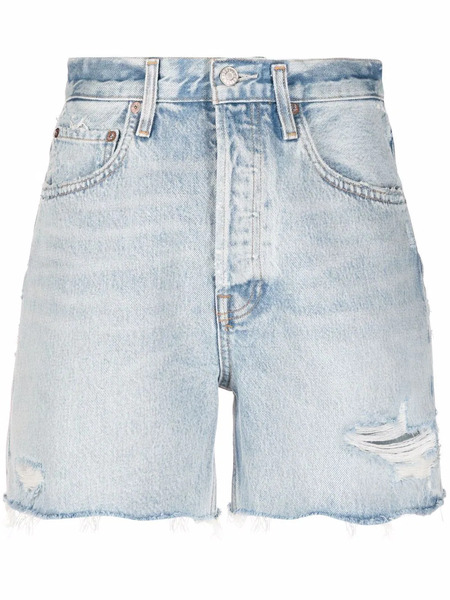  Agolde Distressed Denim Shorts - Blue 