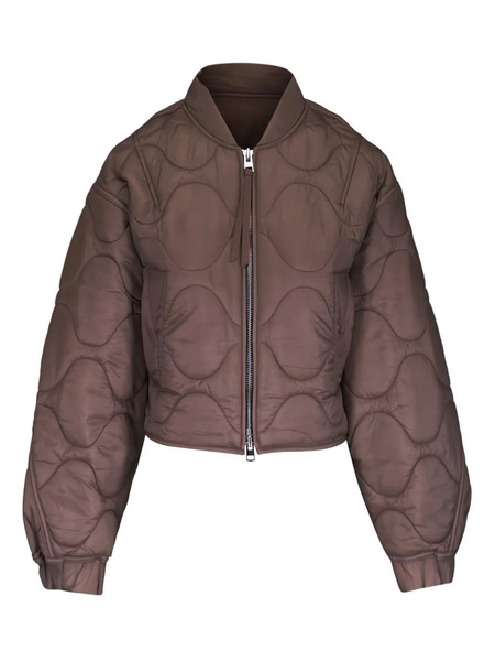  Agolde Iona Quilted Bomber Jacket - Brown 