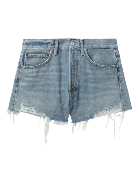  Agolde Ripped Denim Shorts - Blue 