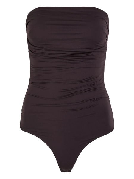  Agolde Ruched Strapless Body - Brown 