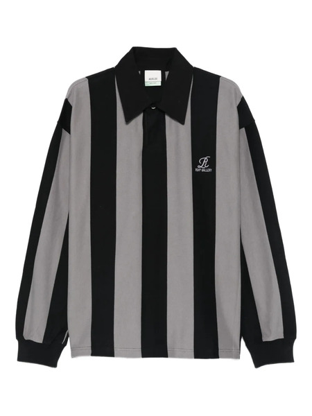  Agolde Vertical-stripe Polo Shirt - Grey 