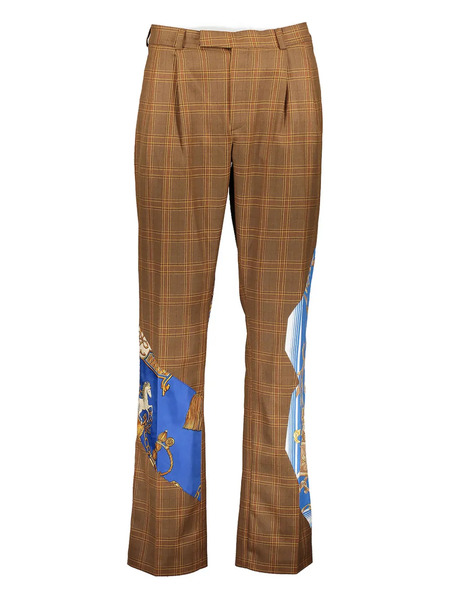  Ahluwalia Grandad Check-pattern Trousers - Brown 