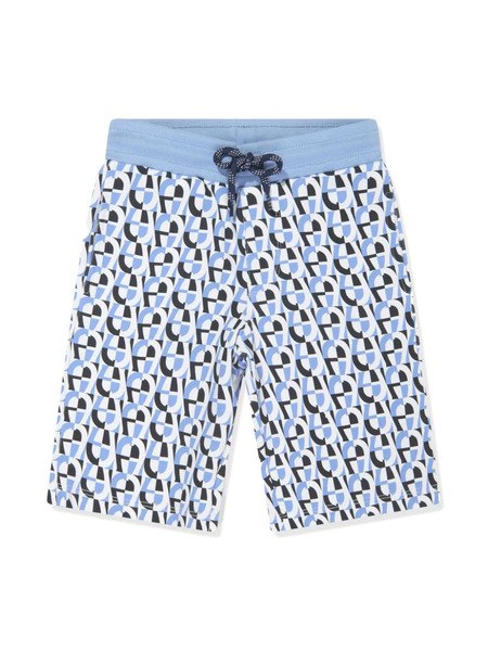  Aigner Kids Monogram-pattern Cotton Track Shorts - Blue 