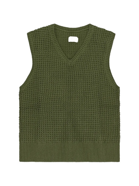  Aimé Leon Dore Waffle-knit V-neck Vest - Green 
