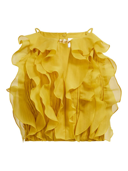  Aje Cleo Ruffled Top - Yellow 