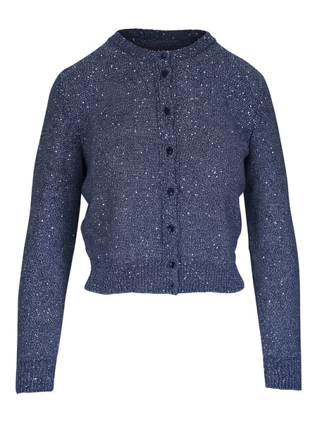  Akris Button-front Sequinned Cardigan - Blue 