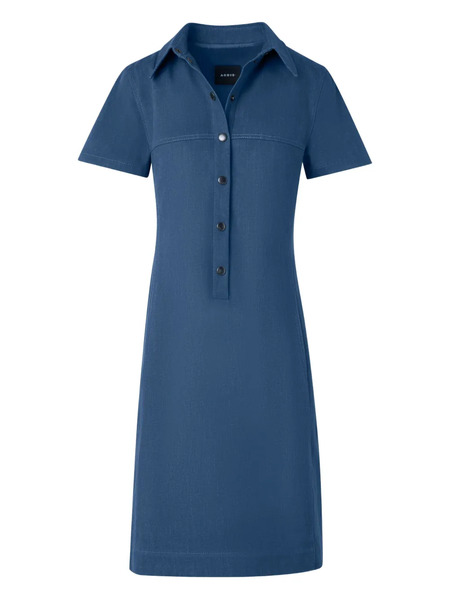  Akris Buttoned Collared Mini Dress - Blue 