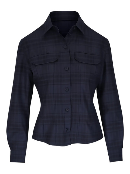  Akris Check Flap-pocket Shirt - Blue 