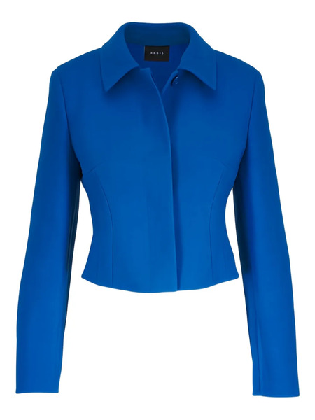  Akris Collar Long-sleeve Jacket - Blue 