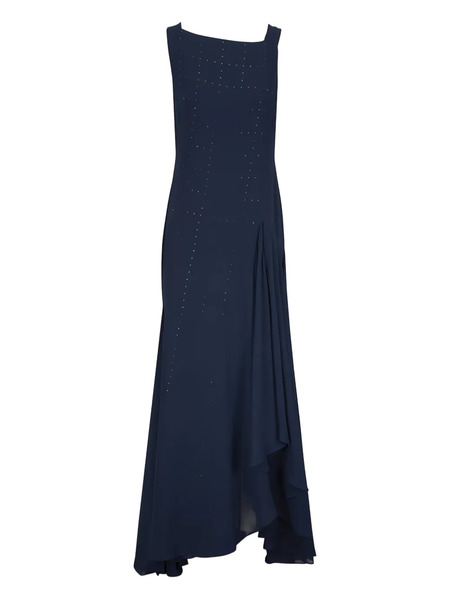  Akris Embellishment Draped Maxi Dress - Blue 