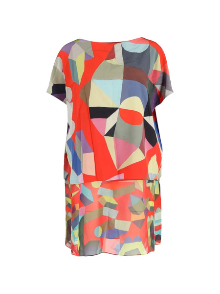  Akris Printed Layered Mini Dress 