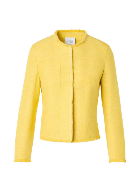  Akris Punto Fringed Cropped Jacket - Yellow 
