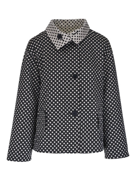  Akris Punto Polka-dot Button-up Reversible Jacket - Black 