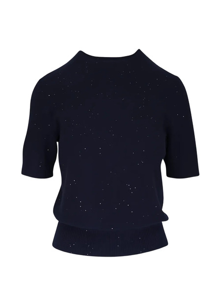  Akris Short-sleeve Knitted Sweater - Blue 