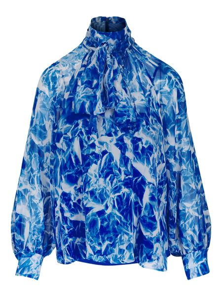  Akris Tie-neck Blouse - Blue 