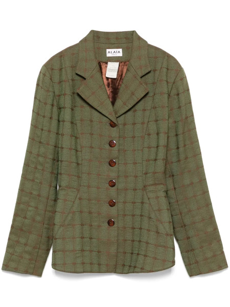  Alaïa Pre-owned 1980 Checked Jacket - Green 
