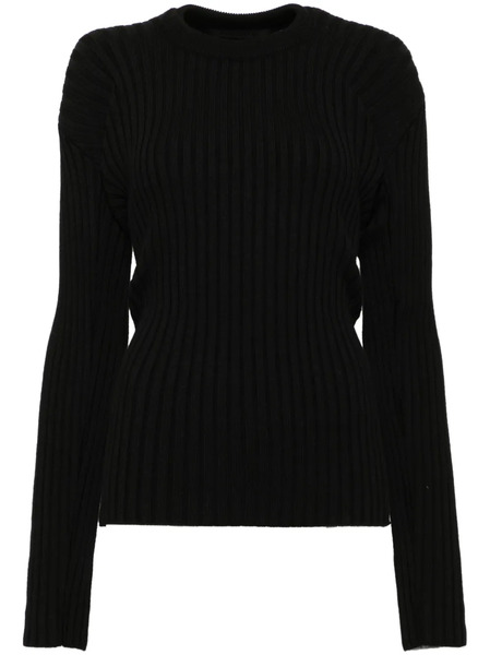  Alainpaul Double-collar Bascule Rib Jumper - Black 