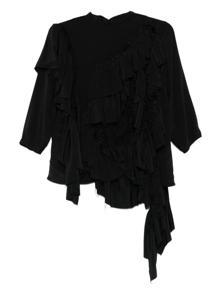  Alainpaul Ruffled Asymmetric Top - Black 