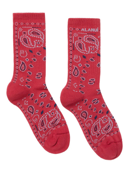  Alanui Bandana-intarsia Socks - Red 