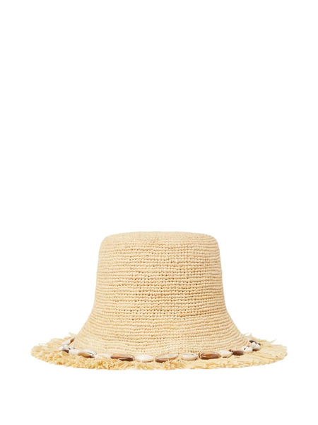  Alanui Chasing The Shadows Fringed Shell-detail Hat - Neutrals 
