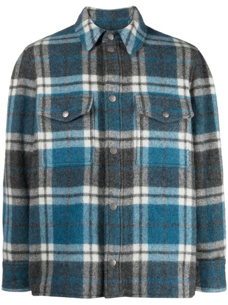  Alanui Check-pattern Virgin Wool-blend Shirt - Blue 