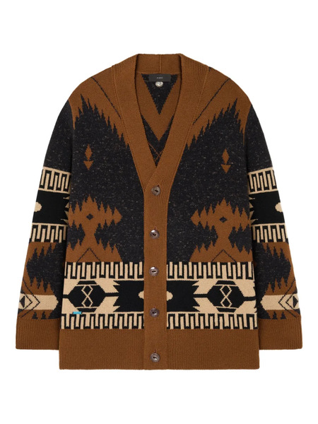  Alanui Dreamscape Icon Geometric-pattern Cardigan - Brown 