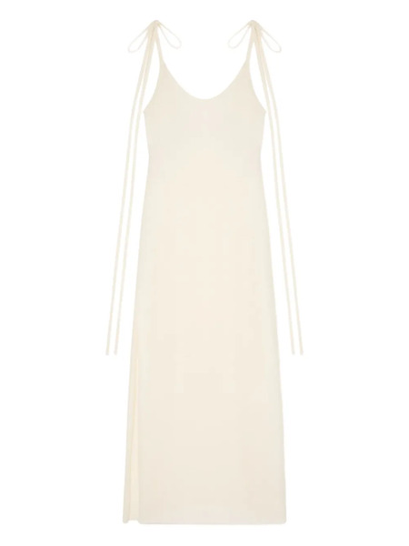  Alanui Finets Tied-strap Side-split Maxi Dress - White 