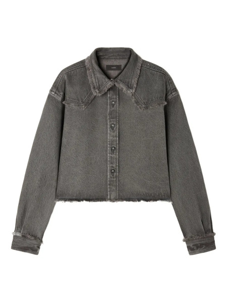  Alanui Frayed-hem Denim Shirt - Grey 