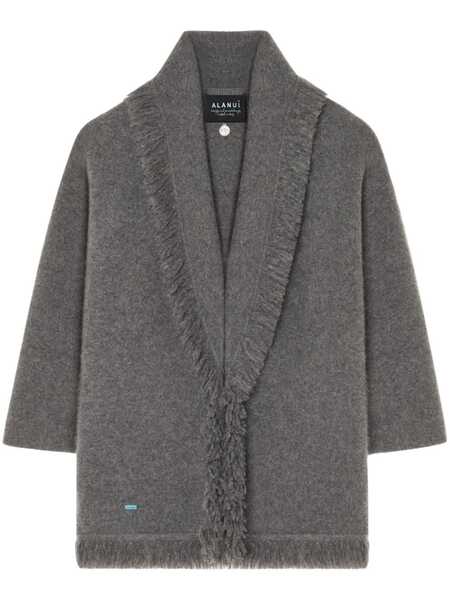 Alanui Fringed-edge Cashmere-blend Cardigan - Grey 