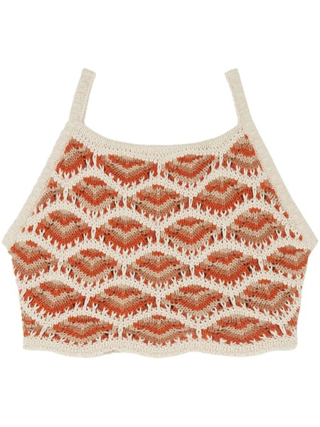  Alanui Hawa Mahal Crochet-knit Top - Neutrals 