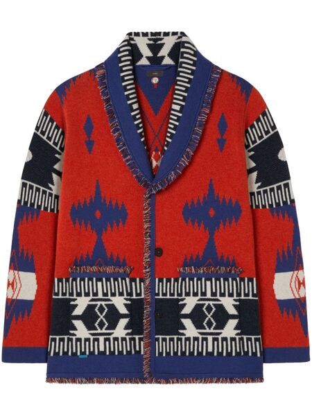  Alanui Icon Jacquard Cardigan - Red 