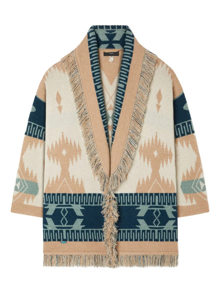  Alanui Icon Jacquard Fringed Cardigan - Neutrals 