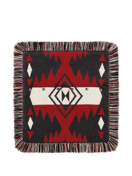  Alanui Icon-jacquard Fringed Pillow - Red 
