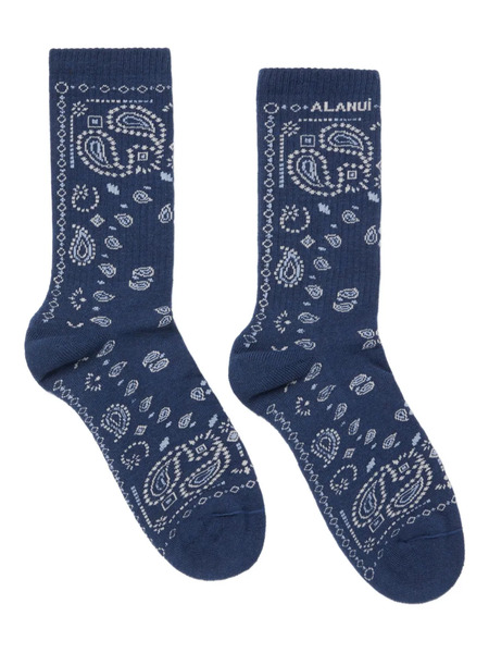  Alanui Paisley Bandana Socks - Blue 