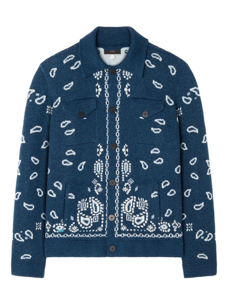  Alanui Paisley Jacquard Cardigan - Blue 
