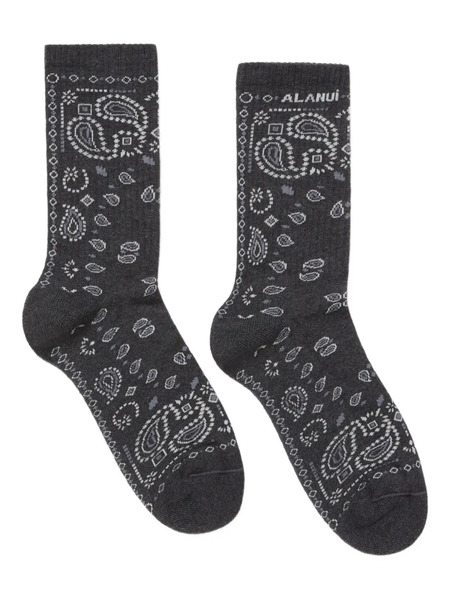  Alanui Paisley-pattern Socks - Black 